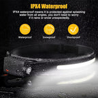 Headlamp Rechargeable 3PCS, 230° Wide Beam Head Lamp LED with Motion Sensor for Adults - Camping Accessories Gear, Waterproof Head Light Flashlight for Hiking, Running, Repairing, Fishing, Cycling