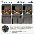 Uplift E7 LED Desk Lamp with Clamp - Black Lamp and Base