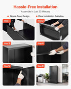 VEVOR Metal Storage Cabinet, Steel Garage Cabinet with Lockable Magnetic Doors and Adjustable Shelves, 2 Keys, 5-Tiers Tall Tool Cabinet Locker for Home, Office, Pantry, Warehouse, Laundry, Black