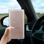 Car Registration and Insurance Holder, Premium Pu Leather Vehicle Glove Box Organizer - for Driver License, Cards & Essential Documents (L-Rose Gold)