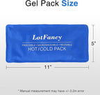 LotFancy Ice Pack for Injuries, Pack of 2, Reusable Hot Cold Pack for Therapy, Cooling or Heating Pad for First Aid, Back Shoulder Neck Head Feet Pain Relief, 11 x 5 Inches
