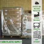 Farm Plastic Supply - Pallet Cover Bags 50 Pack - 3 Mil Clear (55" x 53" x 75") - Heavy Duty Construction Grade Strength Pallet Bags, Polyethylene Pallet Bags, Outdoor Protection, and Pallet Storage