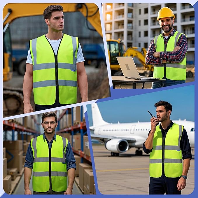 BeautyWill Custom Logo Safety Vest S,M,L,XL,2XL,3XL,4XL Personalized Safety Vest High Visibility Apparel