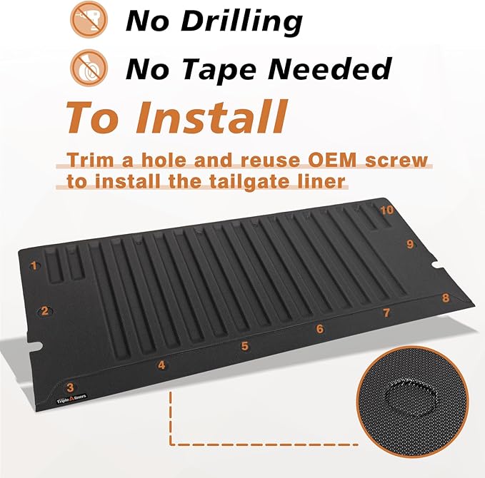 TripleAliners for Tacoma 2024 2025 2026 | Truck Bed Tailgate Mat | Compatible with 2024 2025 2026 Toyota Tacoma Accessories Tailgate Liner Protector Cargo Mat All-Weather Cargo Liner Custom Fit, 1PC