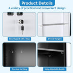 SUXXAN Broom Closet Storage Cabinet, Metal Cabinets with 13 Hooks and Hanging Rods, 71" Metal Storage Cabinet, Heavy Duty Cleaning Cabinet for Garage, Laundry Room