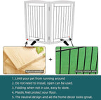 Dog Fence Indoor - 2-Panel Freestanding Dog Gate for Doorways, Hallways, House or Stairs -40x32-Inch Retractable Foldable Expandable Wood Pet by SFJC (White)