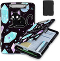 Pattern Design Clipboard with Storage - Heavy Duty Legal Size Clipboard, Ideal for Teachers, Nurses, Office Workers, Contractors, and Kids - 9.5 x 14.2 Inch (Crystal Cat)