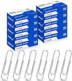 Paper Clips, Zomilla 1000 Pcs Paperclips (10 Boxes of 100 Each), 1-2/7" Medium Paper Clip, Rustproof 1.3 Inches Metal Paper Clip for Office, School, Home - Silver