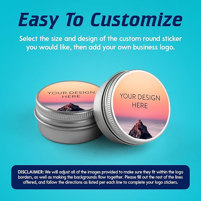 100 Custom Vinyl Stickers - Upload Your own Image, Text, Design, Logo - Personalized Logo Labels for Handmade, Packaging, Bottle, Jars, Candle, Brand Stickers (Mountain, 2x2)