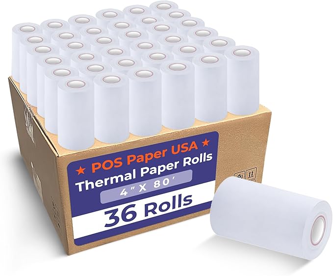 4" x 80' Premium Heavy Thermal Paper (36 Rolls/Case) - BPA Free