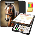 Clipboard with Storage,Office Supplies Nursing Clipboards Folder with Pen Holder Plastic Foldable Clip Board with Storage for Nurse Teacher,Beautiful Horse
