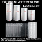 Inflatable Bubble Wrap, 9.84inch*164ft Air Pillows For Shipping Air Bubble Wrap Bubble Cushioning Wrap for Packaging Moving (9.84 inch*164ft)