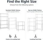 Amazon Basics 4-Shelf Adjustable, Heavy Duty Storage Shelving Unit with Wheels for Easy Assembly, for Garage or Kitchen Use, Metal Organizer Wire Rack, 36" L x 14" W x 57.8" H, Chrome