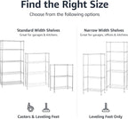 Amazon Basics 3-Shelf Adjustable, Heavy Duty Storage Shelving Unit on 2'' PP Plastic Wheel Casters, Metal Organizer Wire Rack, 23.2" L x 13.4" W x 32.75" H, Chrome