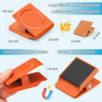 FINDMAG Extra Strong Magnetic Clips, 2.2inch Magnetic Binder Clips Heavy Duty, Large Christmas Light Clips with Magnet for Refrigerator, Office, Hanging Photos, Classroom (4Pack, Orange)
