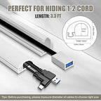 Cord Wall Cover, 39in Self-Adhesive Wire Covers for Cords on Wall, Extension Cable Hider for Floor, Mounted Tv, Home and Office Cavity 0.63" Wx0.31 H (White)