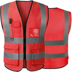 Tydon Guardian Reflective Safety Vest for Women Men High Visibility Security With Pocket Zipper Front Meet ANSI/ISEA Standard