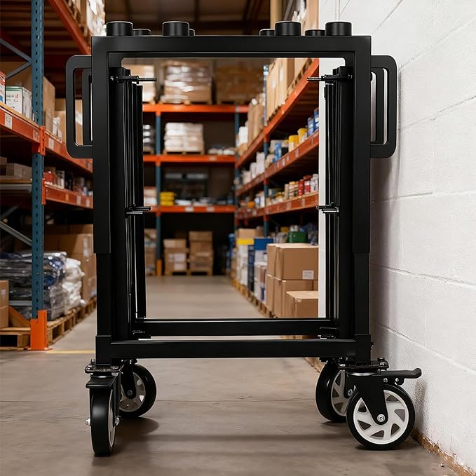 Funeral Stretcher Truck, 992LBS Folding Funeral Stretcher Cart with Dual-Locking Wheels, Dedicated Coffin Cart,Carbon Steel Mortuary Stretcher Trolley for Church,Funeral Home,Parlour,Crematoriums