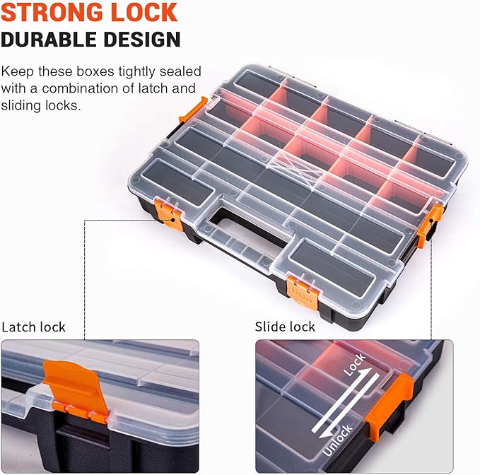 P-SH-Tote Shelf Kit for Van Shelving Storage, 3 Plastic Storage Box w/ 1 set Organizer Holder for Small Parts, Screws and Hardwares