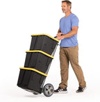 Fully Assembled Heavy Duty Hand- Horizontal Loop Handle - Aluminum Dolly Cart for Moving - 500 Pound Capacity - 8" Rubber Wheels - 50.25" H x 17.5" W with 17.75" x 9" Die Cast Nose Plate