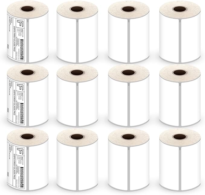 4x6 Direct Thermal Shipping Labels, 2640 Labels/12 Rolls, Compatible with Dymo 4XL 1744907, 1755120, Smudge-Resistant and Permanent Adhesive Direct Thermal Labels, BPA Free