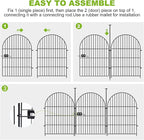 Adavin Tall Garden Fence Animal Barrier with Gate,32 in(H) 24 Panels Dog Fence Outdoor for Yard,Total 52.5 Ft Garden Fencing, No Dig Fences for Dogs and Rabbits, Temporary Ground Stakes