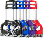 Folding Hand Truck Dolly, 200 lbs Capacity Dolly Cart, Aluminum Portable Foldable Hand Cart with Retractable Handle, Ideal for Shoping, Office, Travel, Moving, Purple