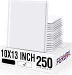 Fuxury Bubble Mailers 10x13 Inch White 250 Pack Bulk Padded Envelopes Thick Mailing Envelopes Bubble Opaque Padded Mailers Shipping Bags for Mailing Book Makeup Small Business