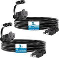 K KASONIC - 3 Feet Outdoor Extension Cords, ETL Listed, SJTW 16AWG/13A 3 Prong Power Cord Extension for Home or Office Use, 2 Pack