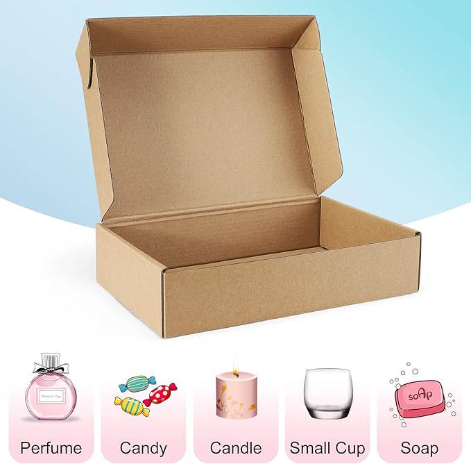 Shipping Boxes 9x6x2 inches Brown Small Mailing Boxes 25 Pack Cardboard Corrugated Box Mailers