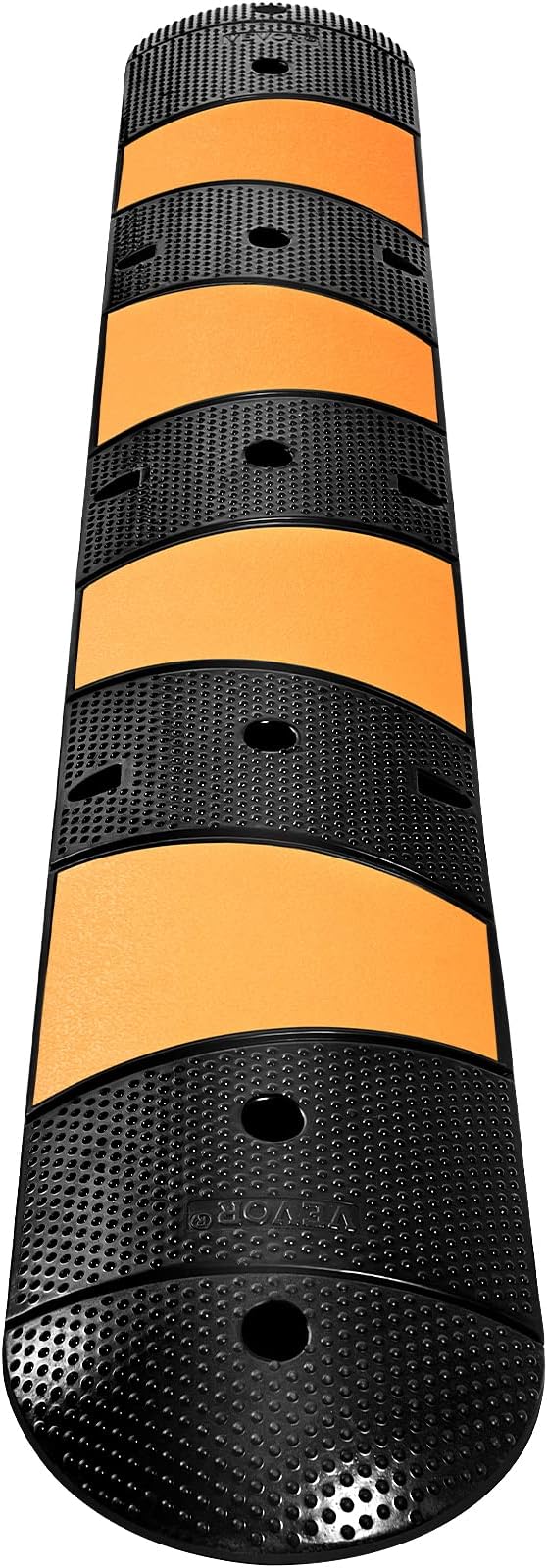 VEVOR Rubber Speed Bump, 1 Pack 2 Channel Speed Bump Hump, 72" Long Modular Speed Bump Rated 22000 LBS Loading, 72.8 x 12.2 x 2.2 Garage Speed Bump for Asphalt Concrete Gravel Driveway with 2 End Cap