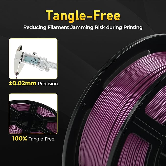 FLASHFORGE Rapid PETG Filament 1.75mm Metallic Purple, Max 600mm/s High Speed Printing, 3D Printer Filament 1kg Spool, Dimensional Accuracy +/- 0.02mm, Fits Most 3D Printers