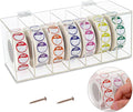 Acrylic Day of The Week Covered Label Dispenser 7-Slot Dispenser Day of The Week Label Dispenser Wall Mount Sticker Roll Dispenser for 1",3/4"Day of The Week Stickers 1 Inch Label Dispenser (No Label)