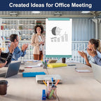 TSJ OFFICE Mobile Whiteboard Magnetic - 40 x 26 Inches Dry Erase Board on Wheel with Stand Flipchart Easel Height Adjustable,Light Blue