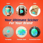 100 Custom Vinyl Stickers - Upload Your own Image, Text, Design, Logo - Personalized Logo Labels for Handmade, Packaging, Bottle, Jars, Candle, Brand Stickers (Blue Green, 2x2)