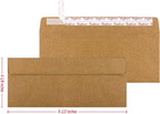 120 Pack #10 Brown Kraft Security Envelopes 4-1/8 x 9-1/2 inches Self Seal