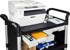 JaboEquip 3 Tier Heavy Duty Utility Cart, Lockable Medical Cart, 606 lbs Load for Lab, Hospital, Office, JB-3KD1, Black