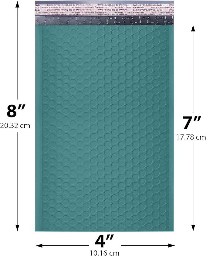 Green Small Bubble Mailers 4x8 Inch #000 | Thick Padded Poly Bubble Mailer Envelopes | 500 Pack Bulk | Trading Card Sports Card Shipping