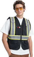 A-KSAFETY High Visibility Safety Vest for Men Women with Pockets and Zipper
