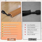 Floor Cord Cover for Wires on Floor Self Adhesive Cord Hider Floor Cable Management Wire Covers for Cords Protector Prevent Cable Trips Cord Cavity W 0.32" x H 0.32", Brown Wood, 20Ft