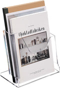 Acrylic Brochure Holder 8.5X11Inch, Clear Flyer Stand Display, Magazine Pamphlet, Booklet Holder for Desk(1 Pack) Used For Office Exhibitions Café Hotel Lobby Library...