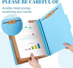 Skyygemm 12 Pcs Classification Folders Letter Size, 3 Divider Pressboard File Folder with Fasteners, Expanding File Organizer Bulk for Teachers, Clergy, Office, Church, Christmas Donations (Blue)