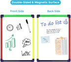 MaxGear Colorful Small Dry Erase Board, 14"x11" Double-Sided Hangable with Dry Erase Marker, Portable Whiteboard for Home School Office - Planning Writing Learning Drawing Art Education