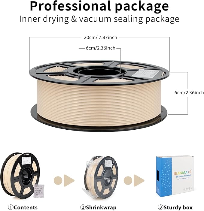 iSANMATE ASA Filament 1.75mm Skin 1KG, UV & Weather Resistant 3D Printer Filament Perfect for Outdoor Functional Parts, Dimensional Accuracy +/- 0.02mm, 1kg Spool (2.2lbs)