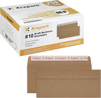 250 PCS Brown Self Seal Kraft 4-1/8 x 9-1/2 Inches Security Envelopes, Windowless, Invisible, Super Strong Quick Seal, Security Tint Pattern Secure