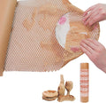 Packing Dishes Recyclable Packing Material for Moving Glassware Eco Friendly Moving Paper Sheets Bubble Cushion Wrap for Packing 80GSM Honeycomb Paper Roll with Fragile Stickers 15"x100'