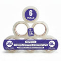 Tape King Quiet Clear Packing Tape | 60 Yards Per Roll (6 Rolls) | Heavy Duty Packing Tape 2.6mil Strong Adhesive for Moving Boxes, Shipping Cartons, Office Use, Storage & Wrapping (360 Yards)