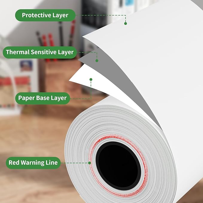 2 1/4" 85' feet Thermal Receipt Paper,Cash Register Paper Rolls Fits for Most Credit Card Terminals,10 rolls