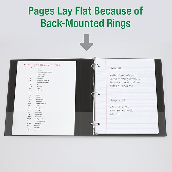 Office Essentials Economy View 3 Ring Binders, 0.5" Round Rings, 0.7" Spine, 100-Sheet Capacity, White Binders, Ideal for Occasional Use and Light Referencing (4-Pack of 03124)