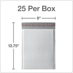 Quality Park Bubble Mailers, 8.25 x 11 Shipping Envelopes, Water Resistant White Poly Padded Envelopes, Redi-Strip Peel Off Closure, 25/Box (QUA85859)